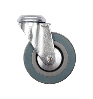 Kółko skrętne 100mm z szarą gumą i otworem mocującym 87373 Vorel