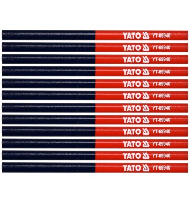 OŁÓWKI TECHNICZNE CZERWONO NIEBIESKIE OPK 12 SZT Yato YT-69940