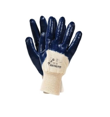 Rękawice nitrylowe niebieskie biały mankiet 1para
