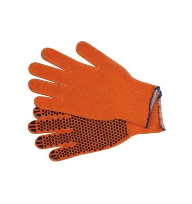 Rękawice bawełniane, nakrapiane, pomarańczowe, sfd 74102 Vorel