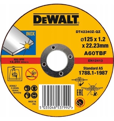 Tarcza do cięcia stali 125x1,2mm INOX - 10 szt. DeWalt