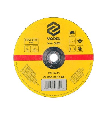 Tarcza do szlifowania metalu 230x6,8x22 08669 Vorel