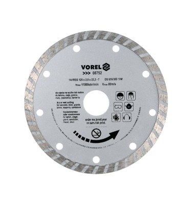 Tarcza diamentowa 125 mm, segment turbo do betonu, ceramiki Vorel