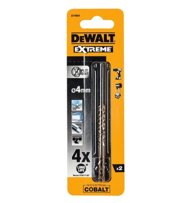 Wiertło do metalu hss cobalt 4.0mm x2 szt. DT4904 DeWalt