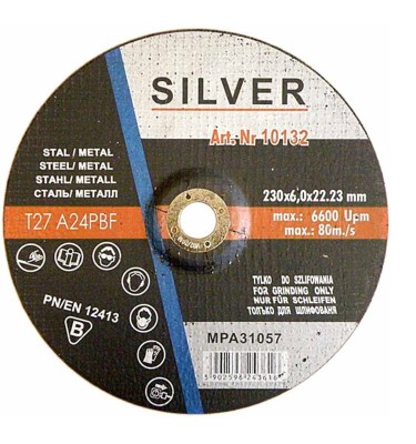 Tarcza do szlifowania metalu 230x6,0mm Silver