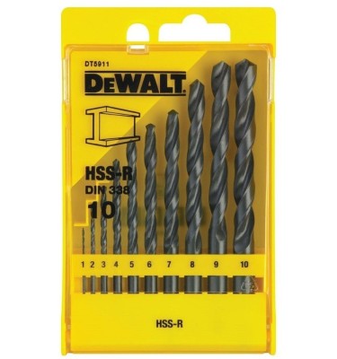 Zestaw wierteł HSS-G do metalu 1-10mm DT5911 DeWalt