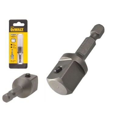 Adapter uchwyt 1/4"-sześciokąt - 1/2"-kwadrat, 50mm DeWalt