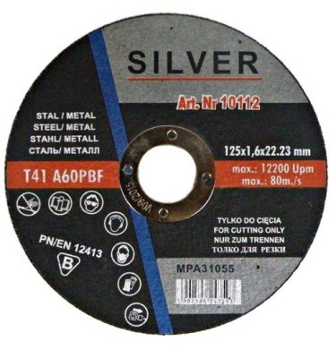 Tarcza do cięcia metalu 125x1,6 Silver