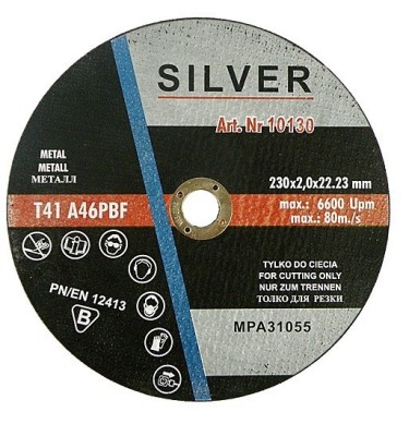 Tarcza do cięcia metalu 230x2,0mm Silver
