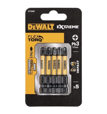Końcówka udarowa PH3x50mm torsion 5szt bity groty DeWalt