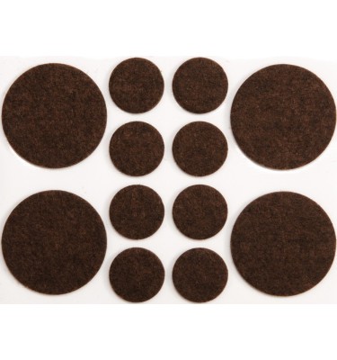 Podkładki filcowe mix, 20 i 38 mm brązowe 74858 Vorel