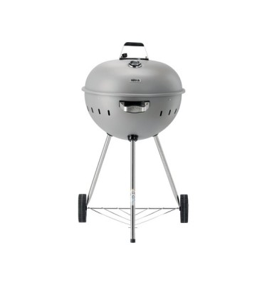 GRILL WĘGLOWY OKRĄGŁY SOLIDNY WYTRZYMAŁY 54CM SZARY