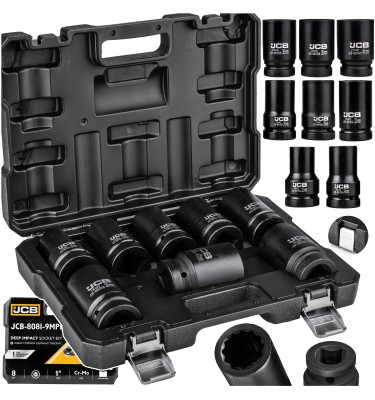 Zestaw nasadek udarowych głębokich 1" 8el. (12-kątnych) (22-41mm)