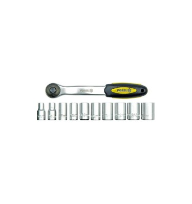 Grzechotka 1/2 z nasadkami 5-24 mm, crv -kpl. 11szt. Vorel