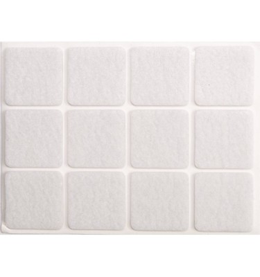 Podkładki filcowe 28x28 mm białe 74843 Vorel