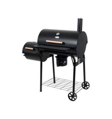 GRILL WĘGLOWY OGRODOWY Z WĘDZARNIĄ XXL RUSZT 64x37cm