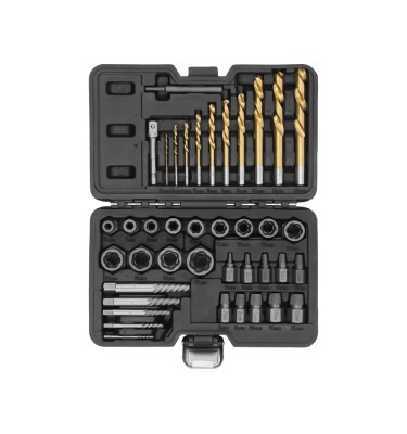 UNIWERSALNY ZESTAW DO WYKRĘCANIA USZKODZONYCH ZERWANYCH ŚRUB NAKRĘTEK 40 EL