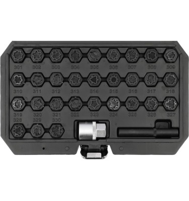 ZESTAW NASADEK DO ŚRUB ZABEZPIECZAJĄCYCH MERCEDES 32 ELEMENTY