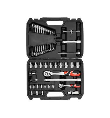 ZESTAW NARZĘDZIOWY 1/4" 1/2" KLUCZE NASADKI GRZECHOTKI 41 EL W WALIZCE
