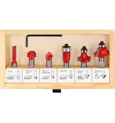 FREZY WIDIOWE DO DREWNA TRZPIEŃ FI 8 MM 6 SZT ZESTAW FREZÓW